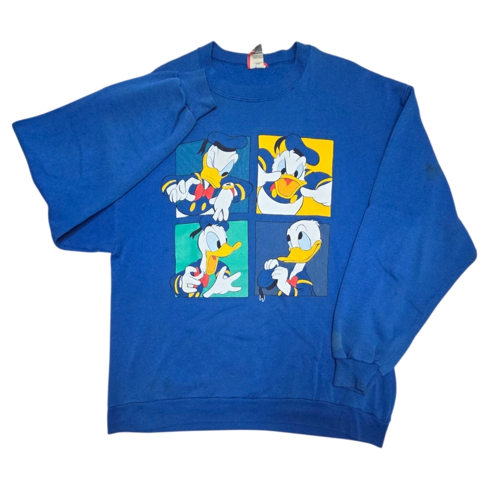 Vintage Disney Originals Donald Duck Pullover Distressed Sweatshirt Blue